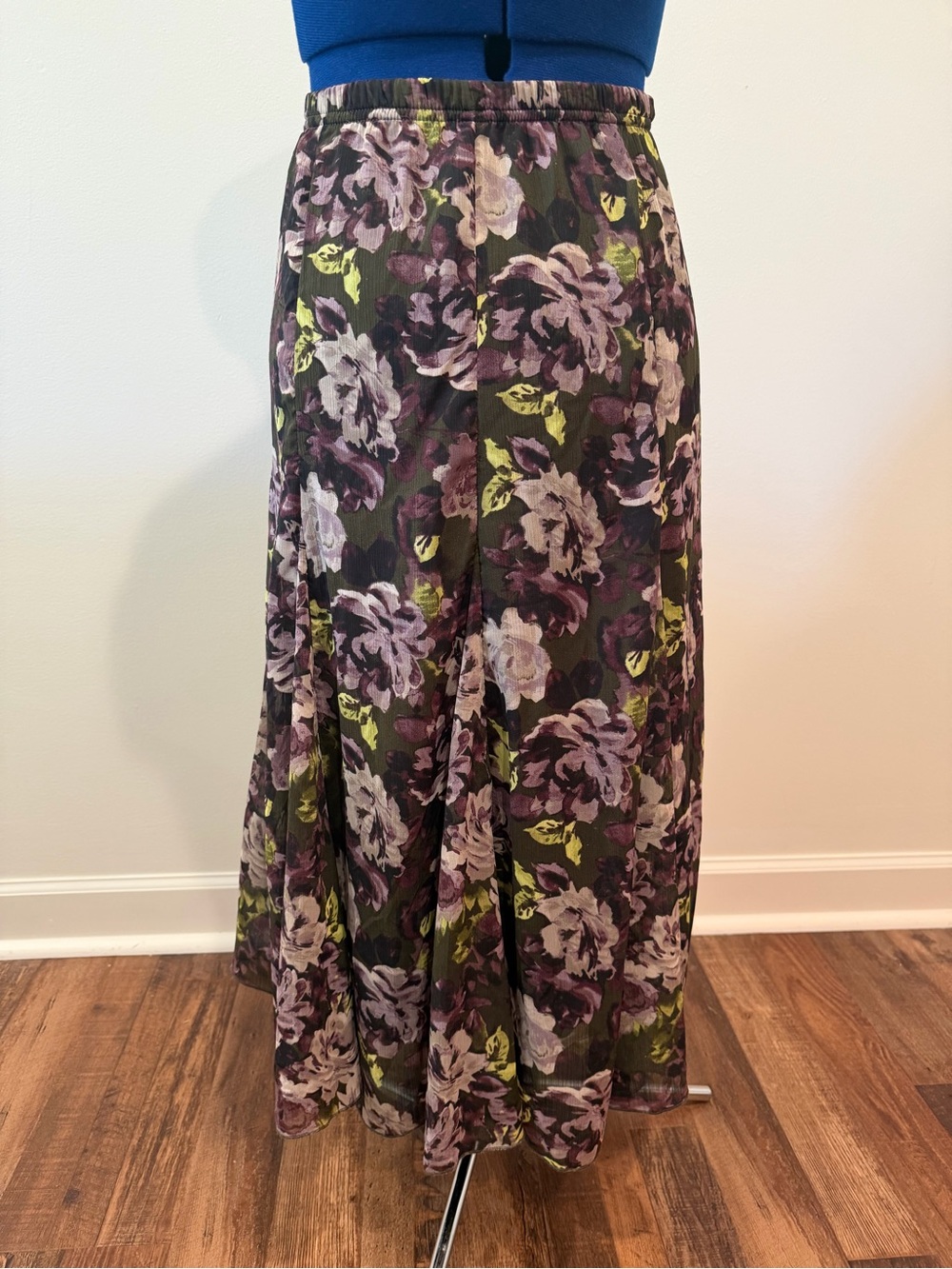 Floral A-Line Maxi Skirt - Whimsigoth, Fairy, Dark Academia